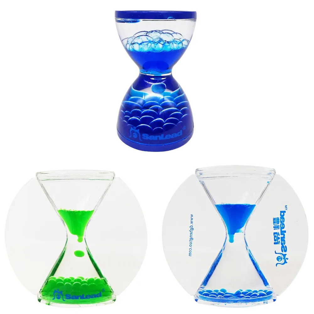 Colorful Mini Acrylic Hourglass Upwards Going Liquid