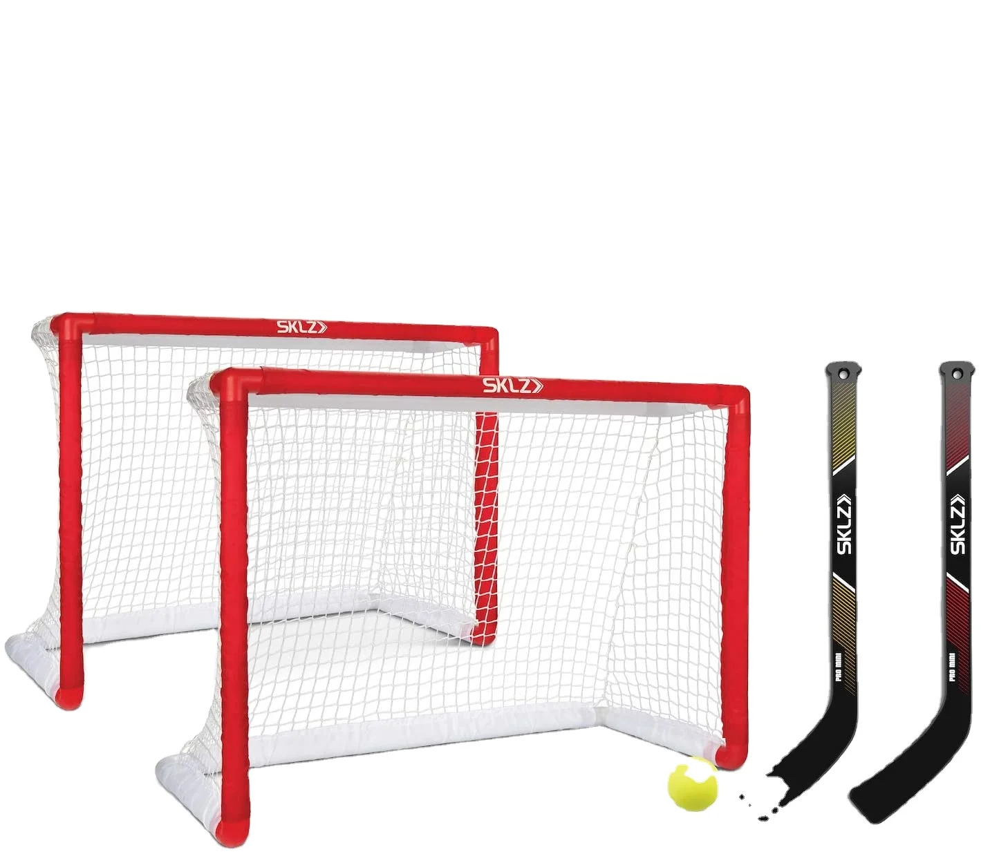 Hockey goal with folding steel frame and polyester net for kids knee hockey