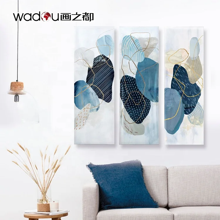 3 Panels Wall Art Bedroom Decoration Foil Custom Print Pearlized Canvas Print Modern Abstract Canvas Wall Art Printed