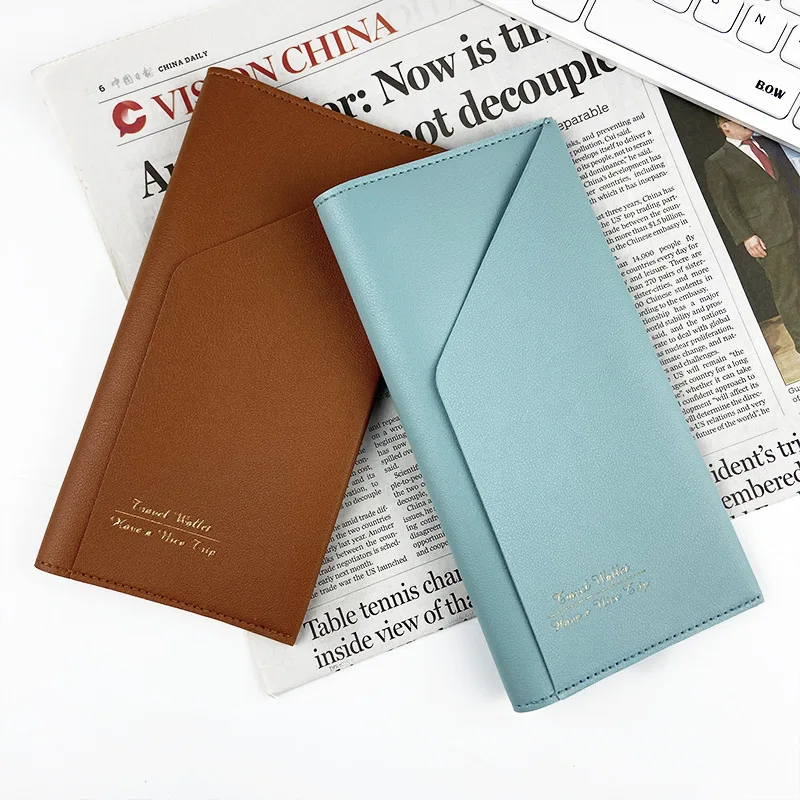 Wholesale Custom LOGO Travel Document Bag PU Leather Multi-functional Passport Cover Machine Ticket folder