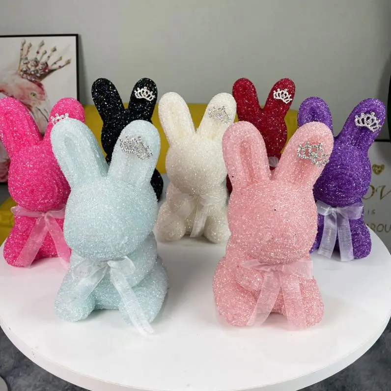 Hot Sale Diamond Studded Rose Teddy Bear Shiny Lovely Boxed Gift Wholesale Price Valentines Diamond Bear