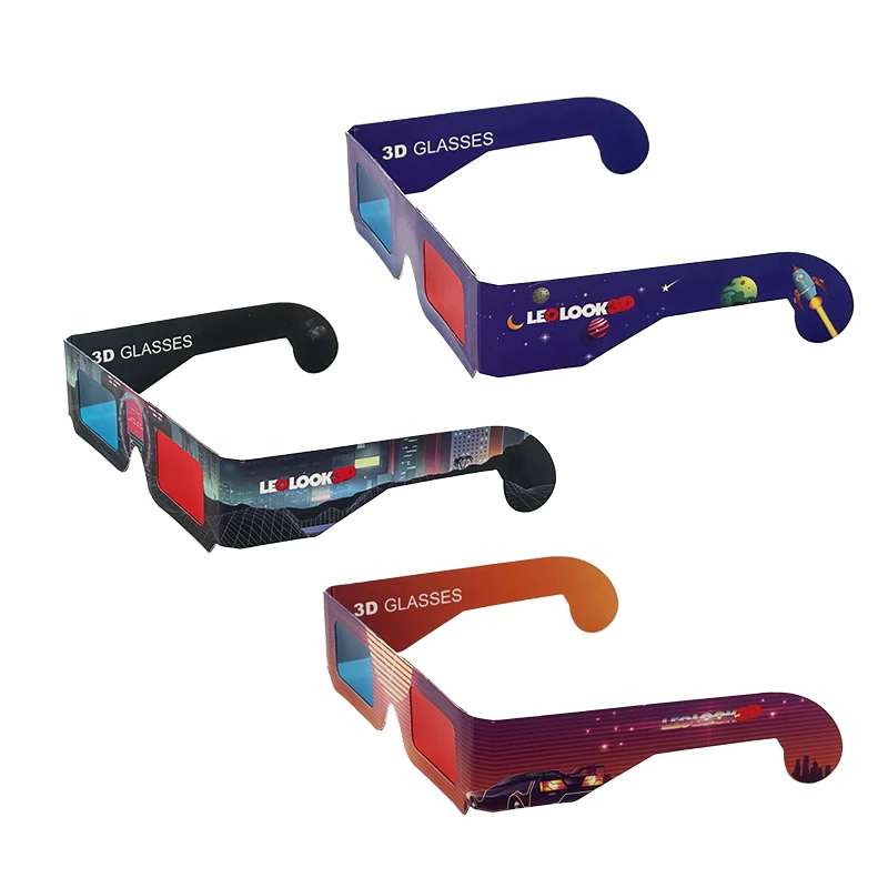 Cheap Price anaglyph 3d glasses Custom Design Red Blue 3D Paper Glasses for TV DVD video and Promotional Gifts