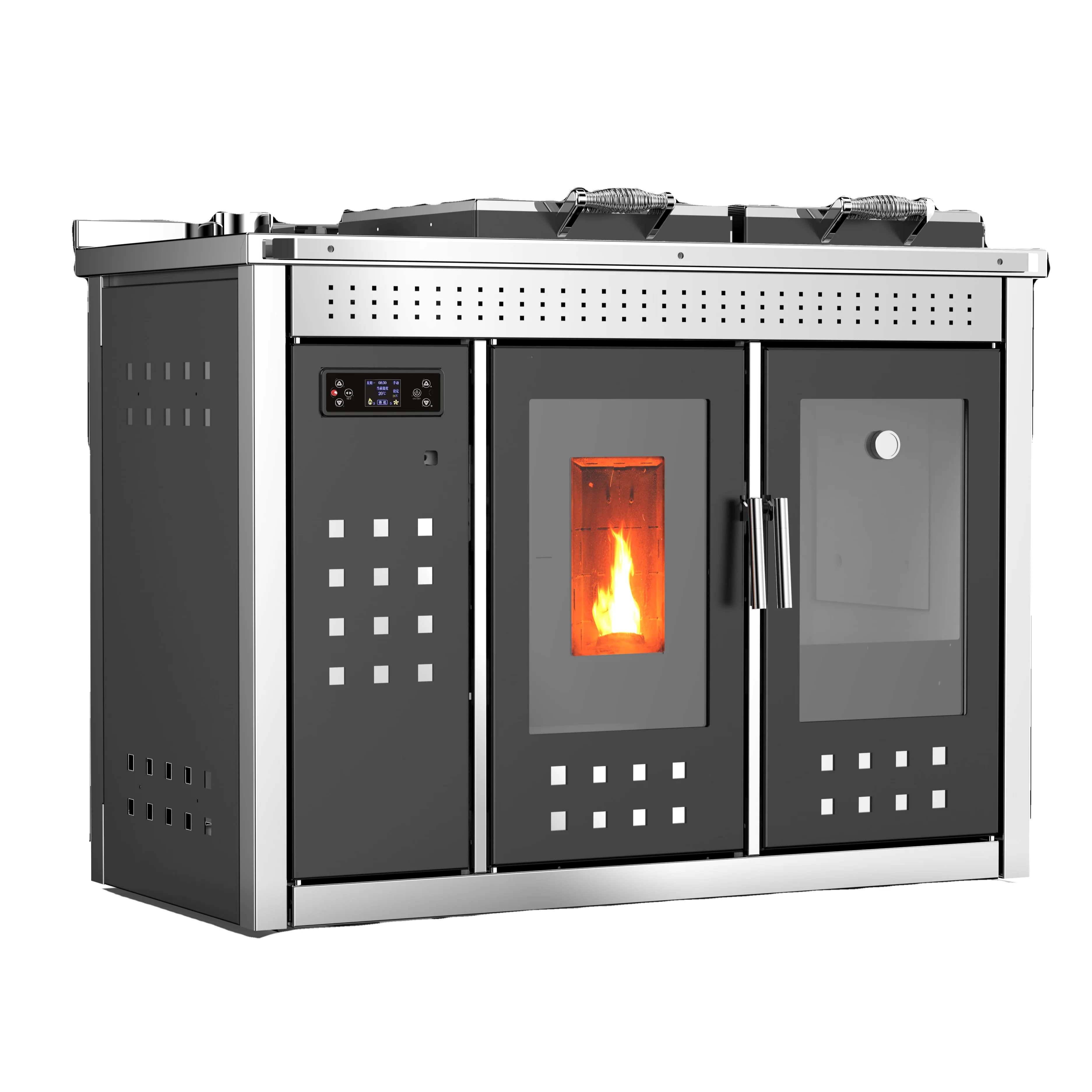 GT2501A Hot Selling Smokeless Automatic Biomass Central water heating  pellet burner pellet stove boiler With Oven