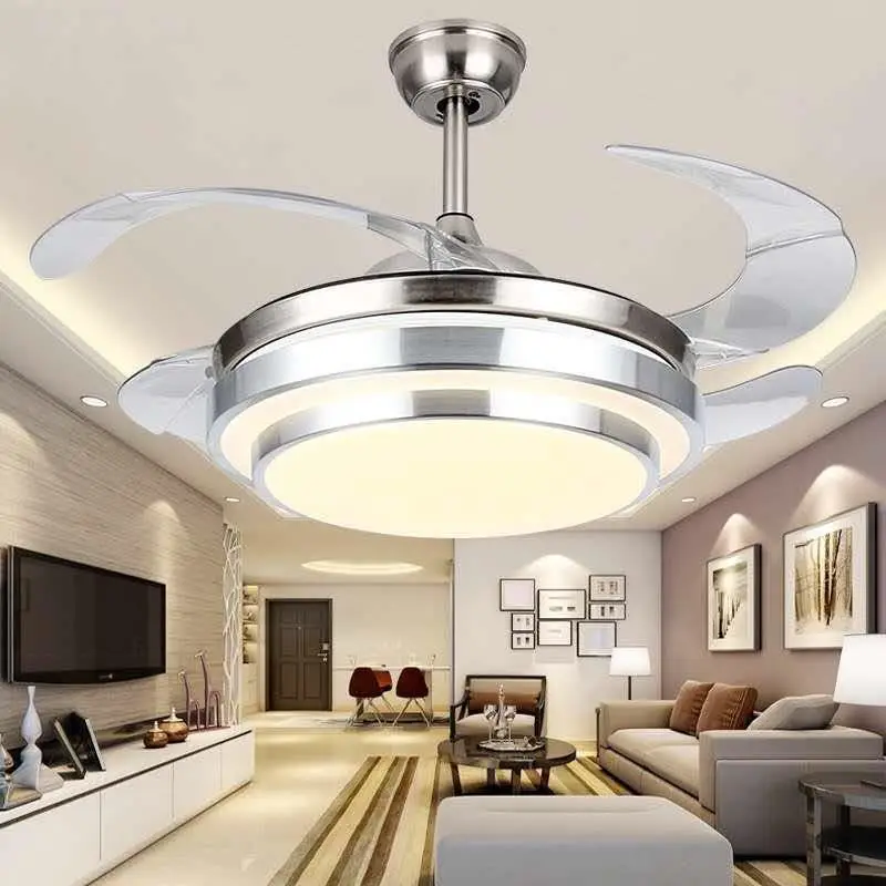 72W Super Bright Remote Control LED Smart Ceiling Fan Light For Bedroom Living Room Hotel Apartment Villa