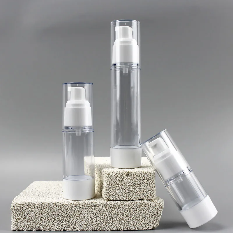 Cosmetic Packaging Matte Spray Custom Vacuum Bottle Body PET Plastic Pump Airless Cosmetic Bottle