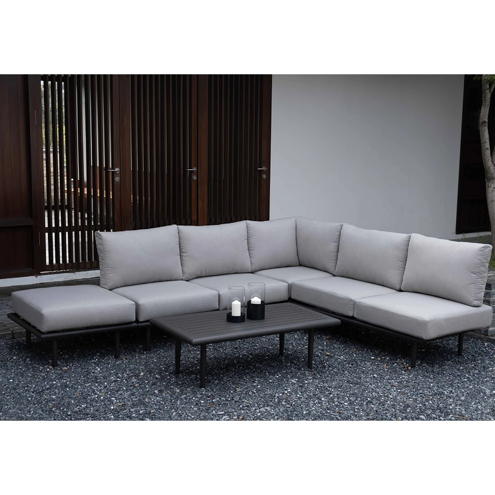 Распродажа, наружный секционный диван Sherman с алюминиевой рамой, 5 предметов, садовый набор сидений