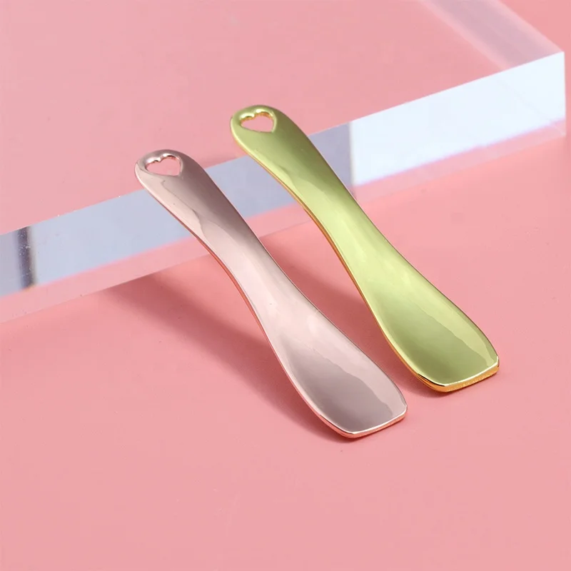 Factory Customized Wholesale High Quality Fancy Zinc Alloy Durable Mini Facial Cream Cosmetic Spoon Spatula