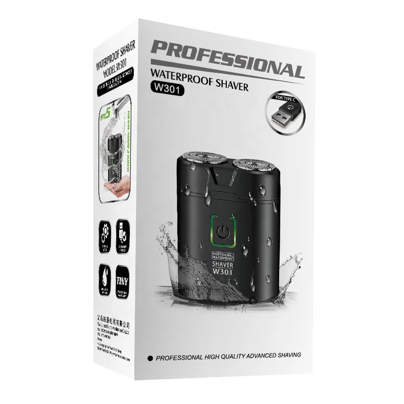 Kemei-W301 мини электробритва для мужчин, электрический триммер для бороды, портативная Водонепроницаемая бритва, USB перезаряжаемая Бритва для бороды