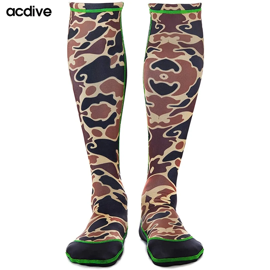 High Quality 1.5mm Long Tube Neoprene Sand Proof Swimming Adult Customization Printings Logo Sports Camo Socks