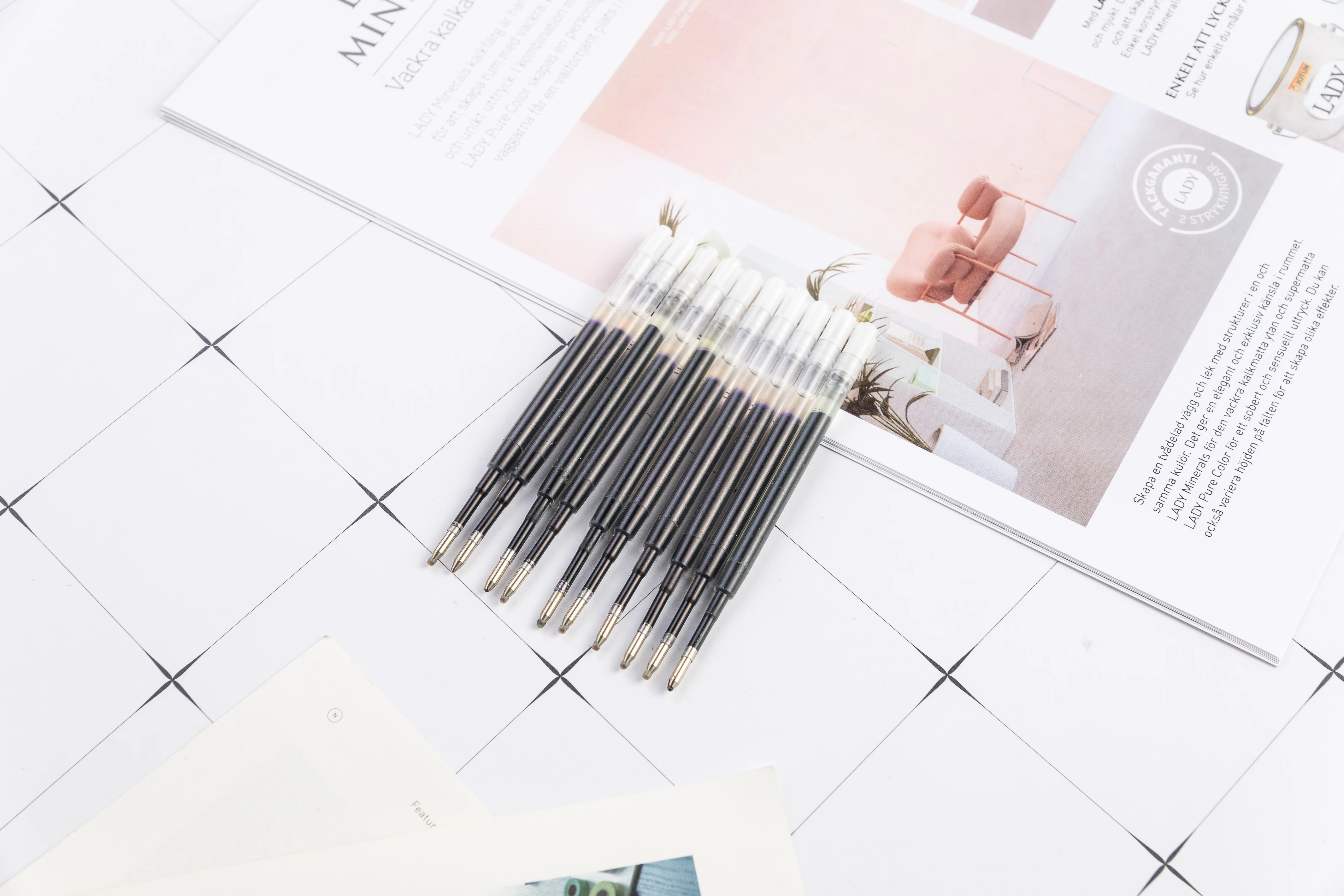 Cheap Custom Logo Printed Plastic Gel Pen Refill For Office Supplies