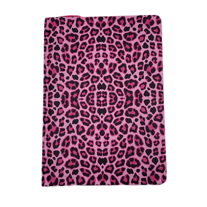 Заказной новейший дизайн Леопардовый тисненый мягкий розовый пустой внутренний ноутбук A5 журнал из 100 листов