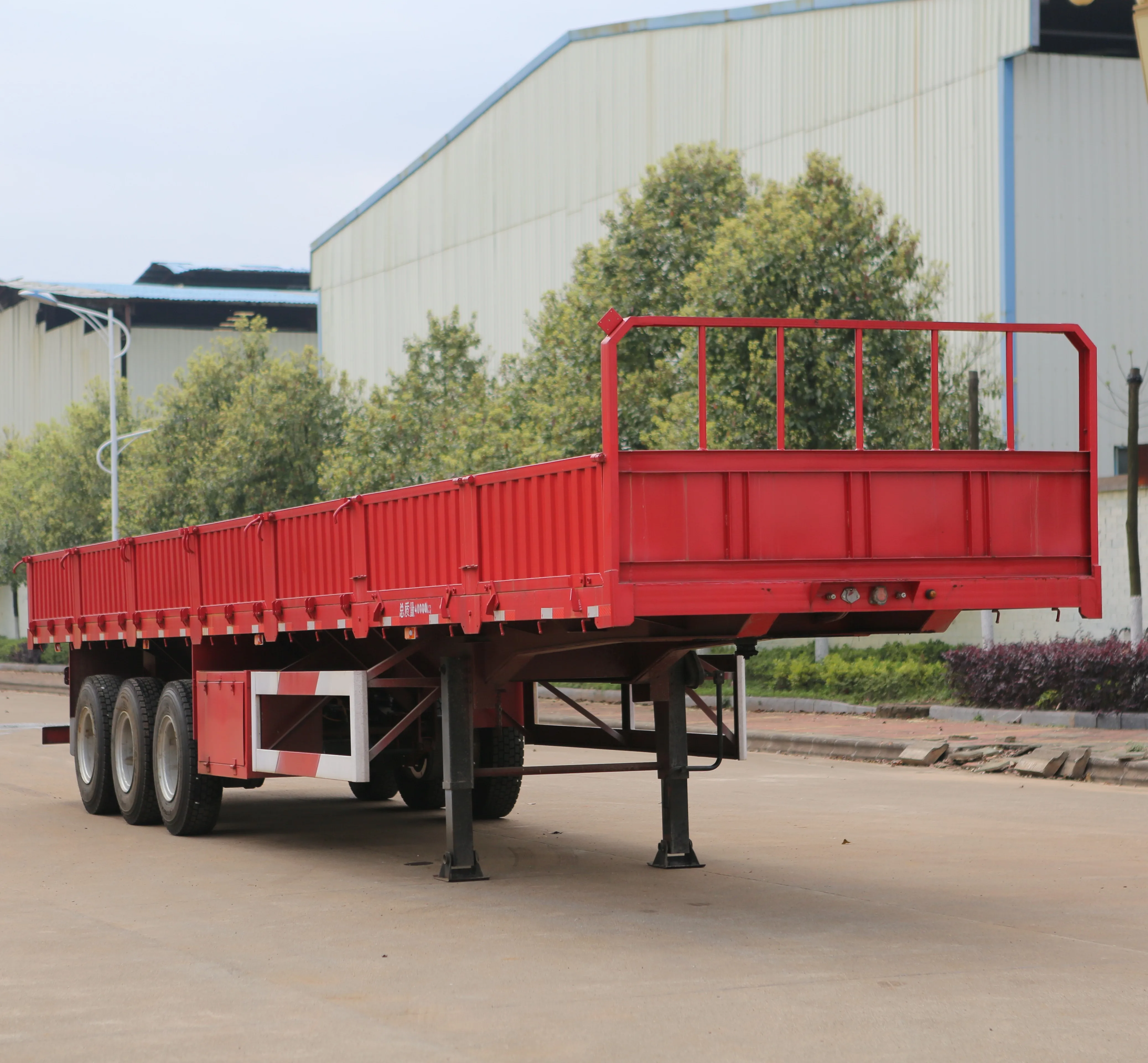 Bulk cargo sidewall trailer side board flatbed trailer 3 axle semi trailer with side wall