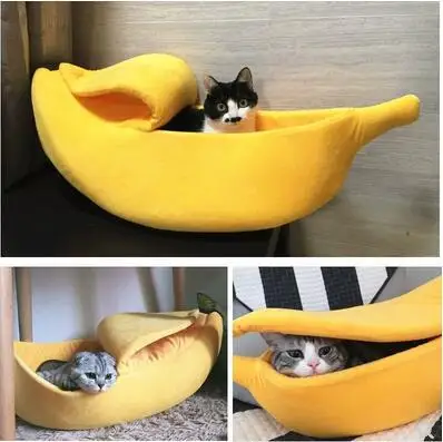 Winter Warm Cotton Small Banana Pet Nest Bed Mascotas Gato Chat Katze Gatto Chinchilla Bett Lit Letto Katze Cama Banana Cat Bed