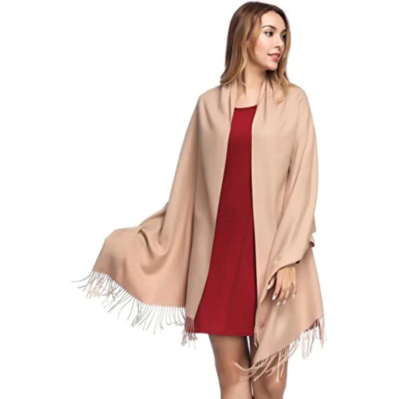 Wholesale High Quality Custom Luxury Designer Soft Solid Color Scarfs Women Shawls (1600650948549)
