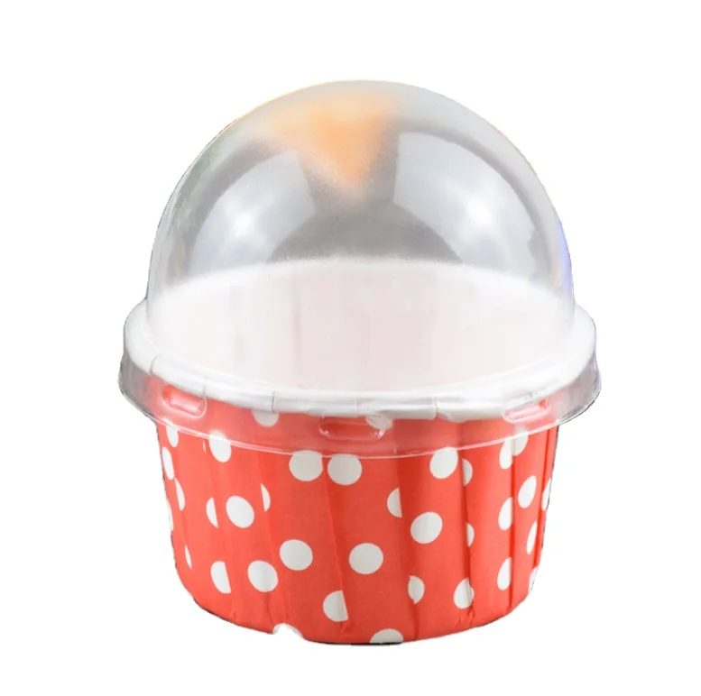 PE coated muffin paper cup with lid craft baking cupcake disposable tool cup