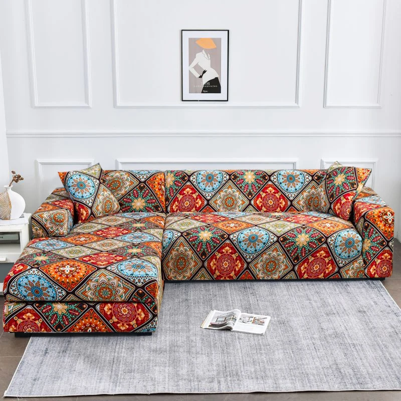 Universal Bohemia Elastic Sofa Cover Prin Armchair Slipcover L Shape Sofa Slipcovers Elastic Sectional Sofa Covers Couch Covers
