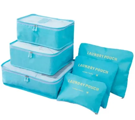 Low Moq Fashion 6 Pcs Compression Luggage Organizers Travel Bag Personal Packing Cubes Wholesale Organizer