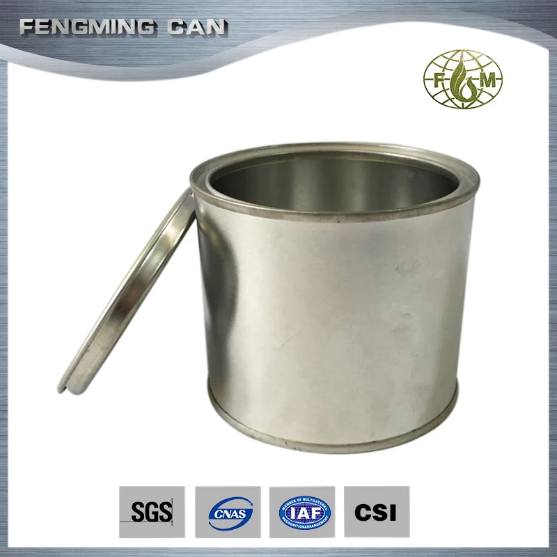 300ml round silver tin plate paint can with metal cover wholesale