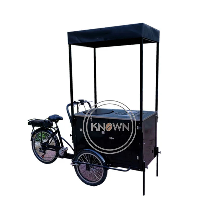 OEM Electric Coffee Tricycle for Beer Fruit Food Snack Vending Cart 3 Wheel Cargo Trike with CE ISO