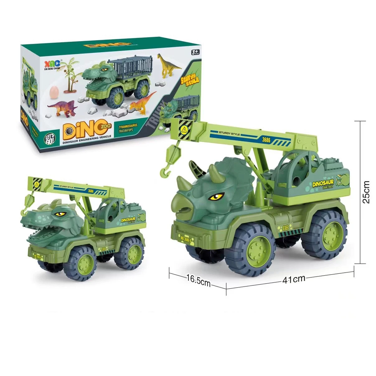 2022 New Design Dinosaur Transporter Car Free Wheel Engineering Carrier Container Dinosaur Truck Toys