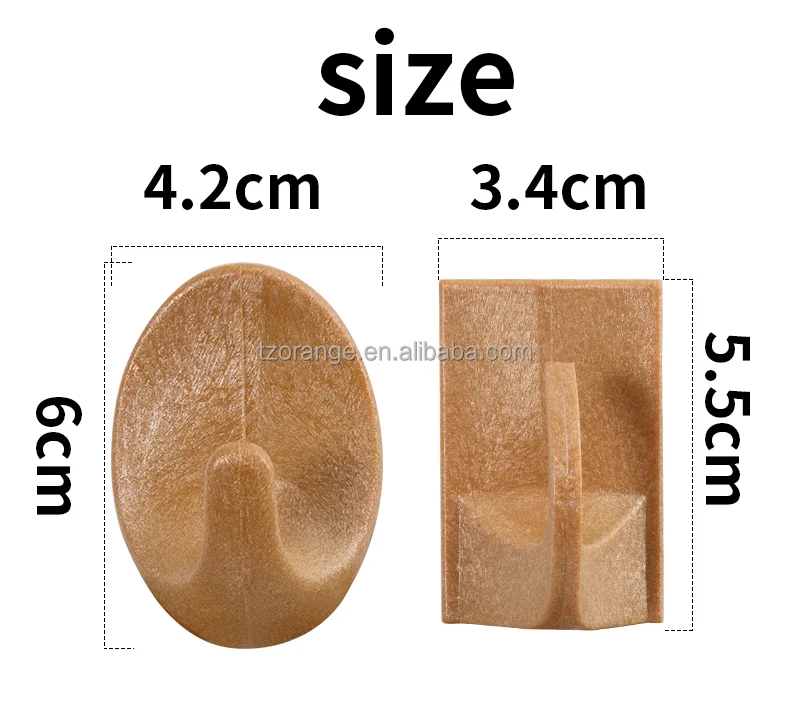 self adhesive  plastic hooks  adhesive hooks kitchen wall wood color sticky hooks
