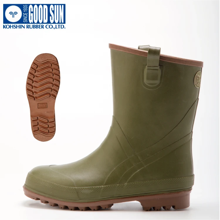 Fashionable Middle Length Waterproof Work Rain Safety Boot Sale