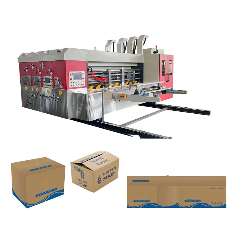 Automatic flexo two color printer slotter and die cutter corrugated board printing machine for make cardboard boxes