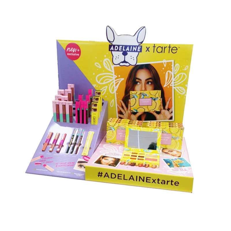 Wholesale OEM Cardboard Counter Box Cosmetic Beauty Salon Product Makeup Counter Top Display for Store