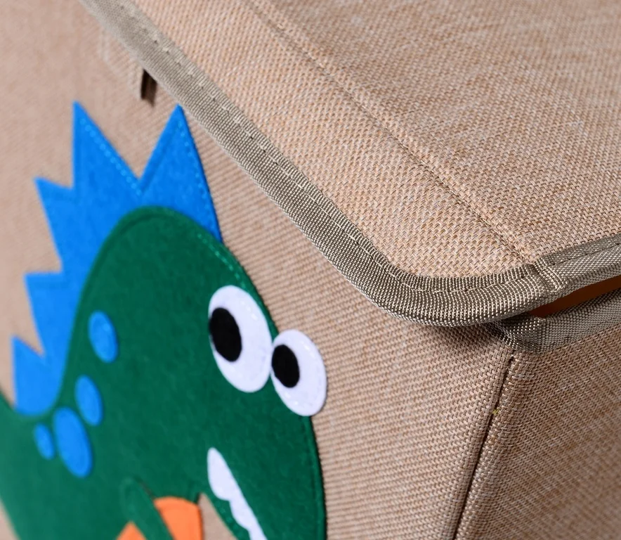 wholesale custom collapsible fabrics baskets animal kids toys container with lid folding cartoon drawer organizer box