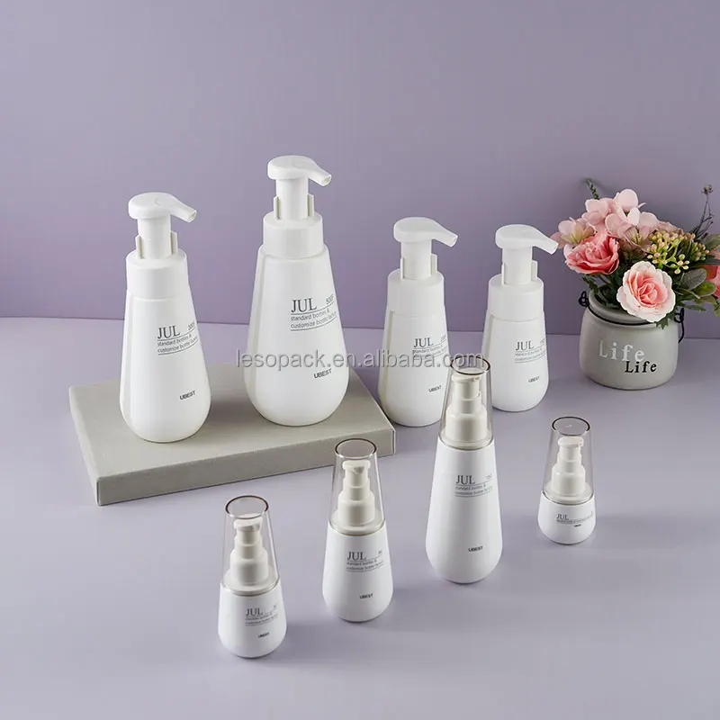 Shampoo Bottle HDPE 300/500ml lotion foam pump bottle with visible Scale line custom plastic packaging hand wash liquid bottle p