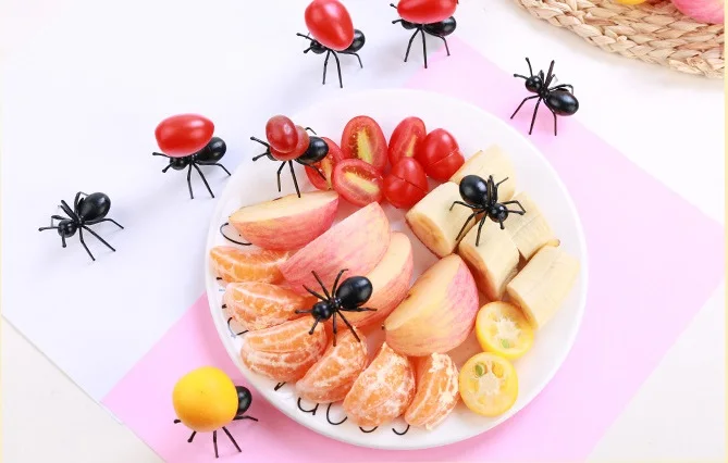 
BPA free food grade plastic party fruit ant shape food picks toothpick 