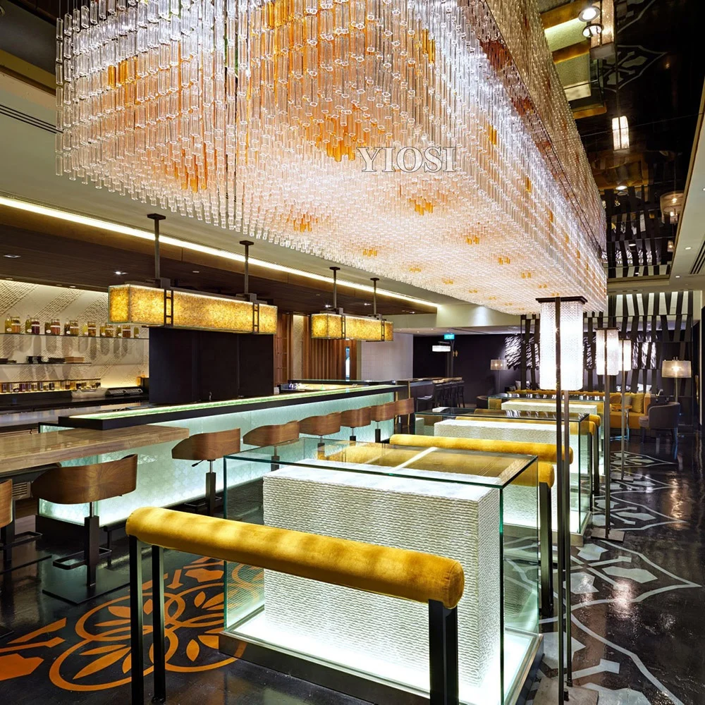 Custom big large hotel lobby banquet hall murano glass pendant light modern luxury chandeliers