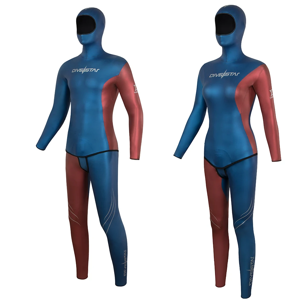 DIVESTAR New design Two-piece 3mm Neoprene Color Combination Style Super Stretchy Yamamoto Glide skin Freediving Wetsuit