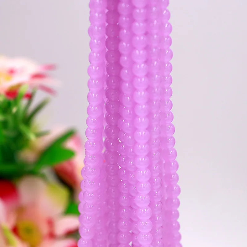 Glass crystal imitate jade round beads men and women couple models jade bracelet beads DIY jewelry accessories wholesale