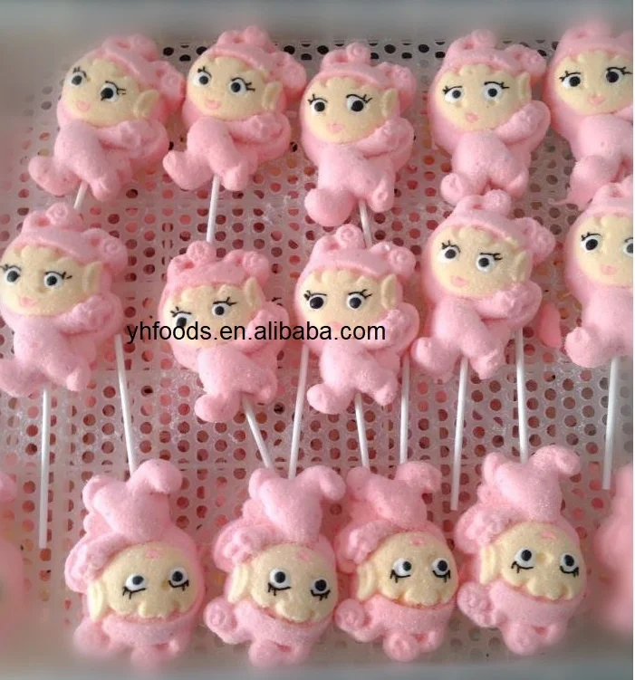 Animals party 15g marshmallow pop rabbit bear mallow lollipop sweets pop cotton candy