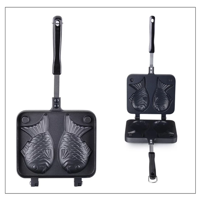 Free Shipping Japanese Fish-Shaped Bakeware Waffle Pan Maker Japanese Pancake Double Pan Stainless Steel Frypan Home Cake Tools