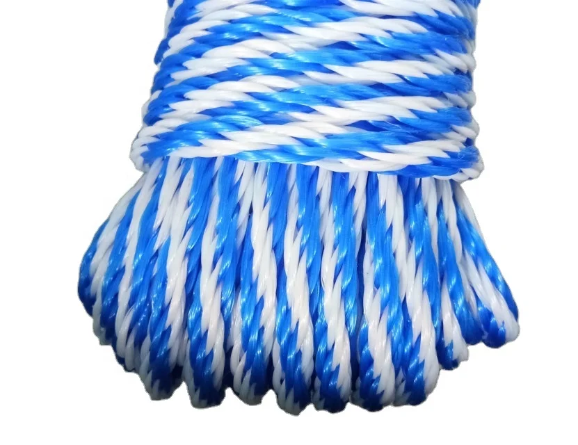 high strength PE solid braided rope PP monifilament 12 strands solid braided round rope