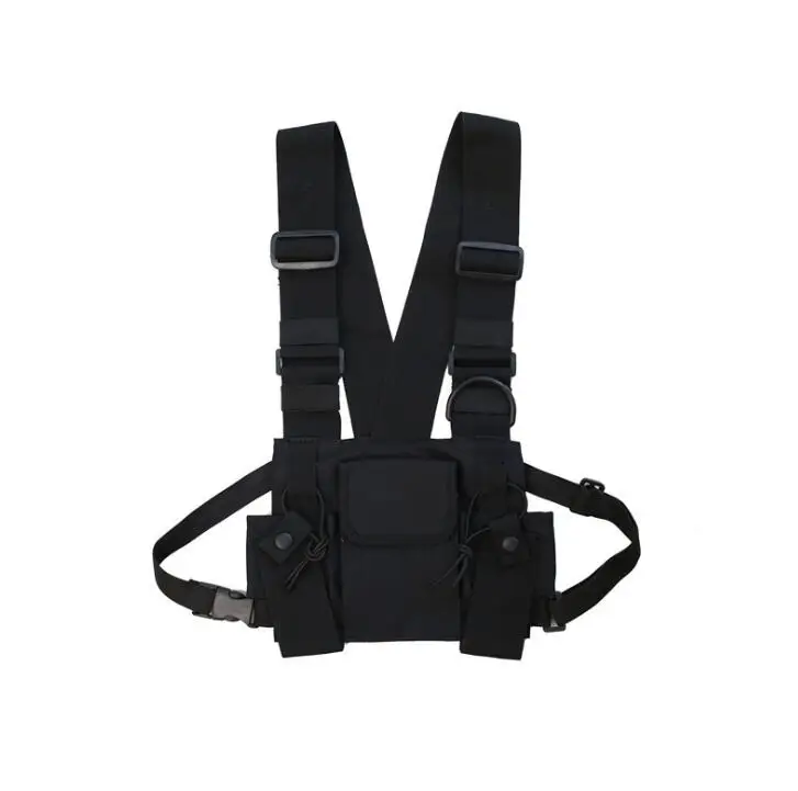 Wholesale Custom Universal Radio Harness Chest Front Rig Multi-Purpose Reflective Tactical Chest Rig Bag with Adjustable Straps