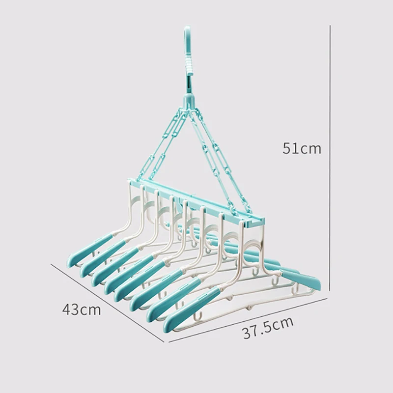 Hanser PC-12H Plastic Magic Folding Hanger High Quality Household Foldable Windproof Rotatable Clotheshorse Adjustable Hangers