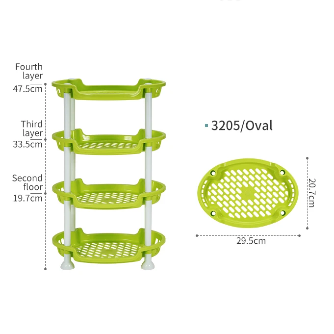Wholesale Bathroom Household Multi-layer Kitchen Plastic Storage Organizer Shelf Storage Rack