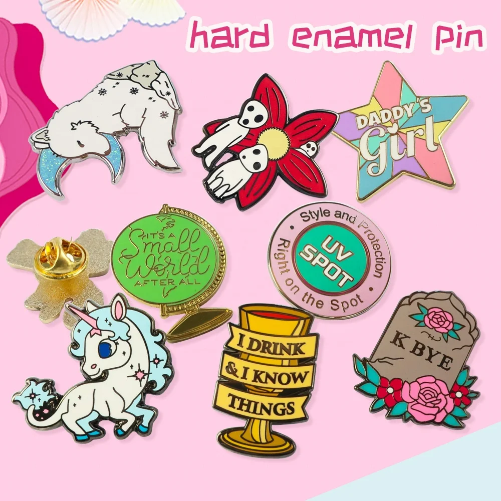 Manufacturer professional custom wholesale clothing bag flower sport rainbow cartoon button hard soft enamel lapel badge pin