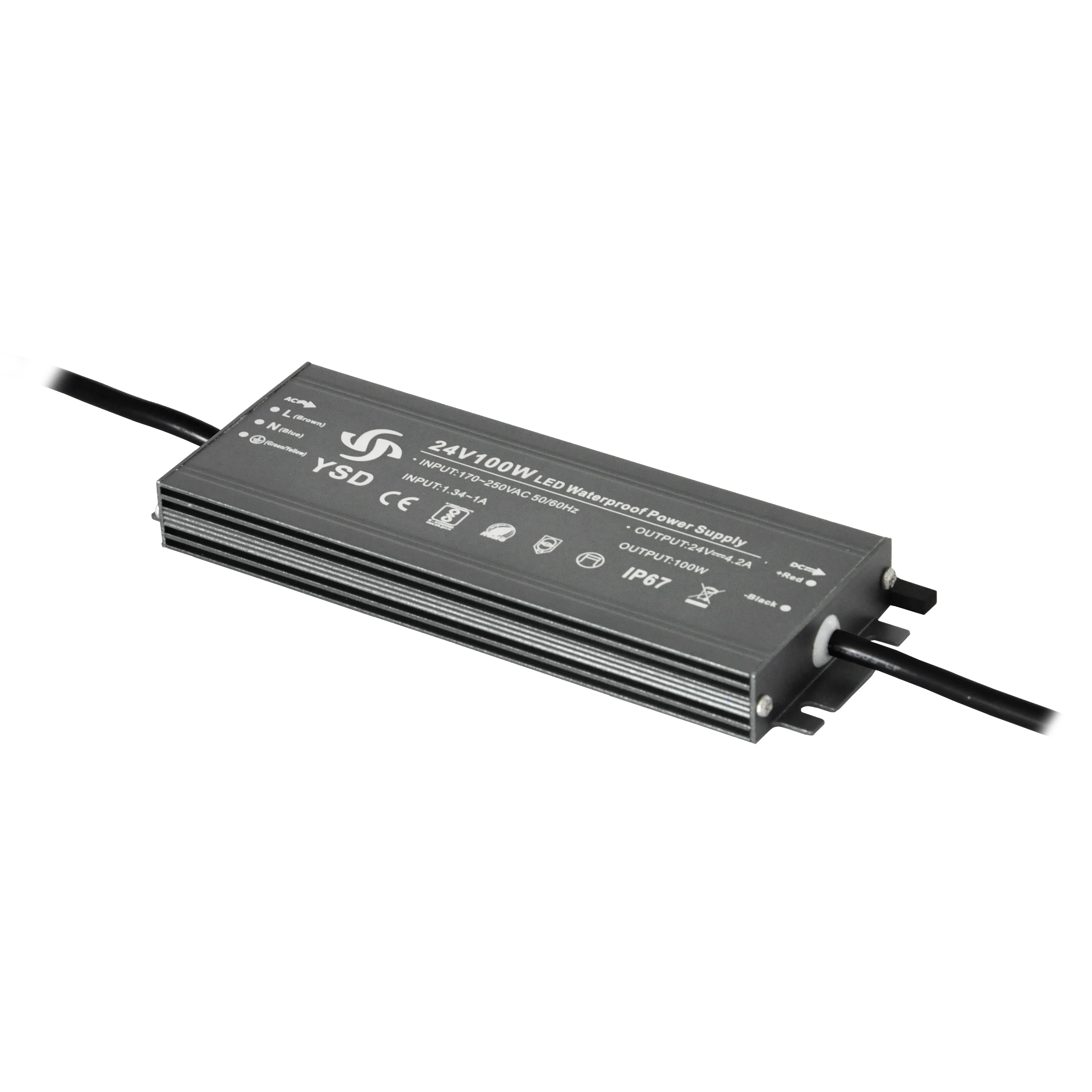 Hot selling driver 220Vac DC24V 4.2A or DC12V 8.4A 100W transformer slim waterproof LED power supply  for Led lights