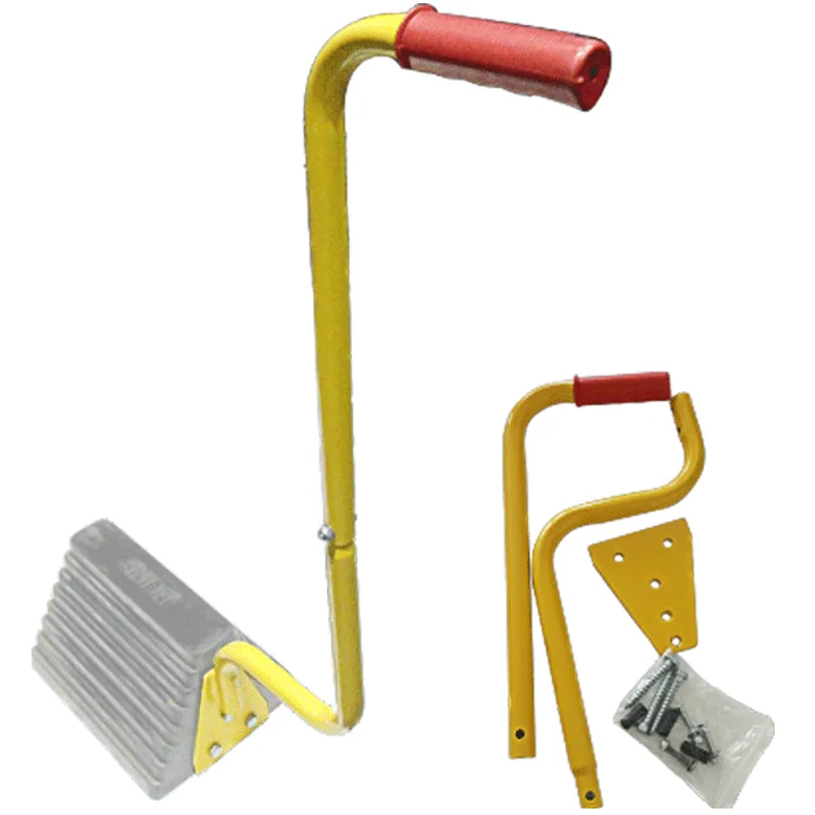 Strong duty Rubber Truck Wheel Chock With Safety Metal Handle for Trailer/Truck/Car/Bus/RV/Motorhome/Caravan