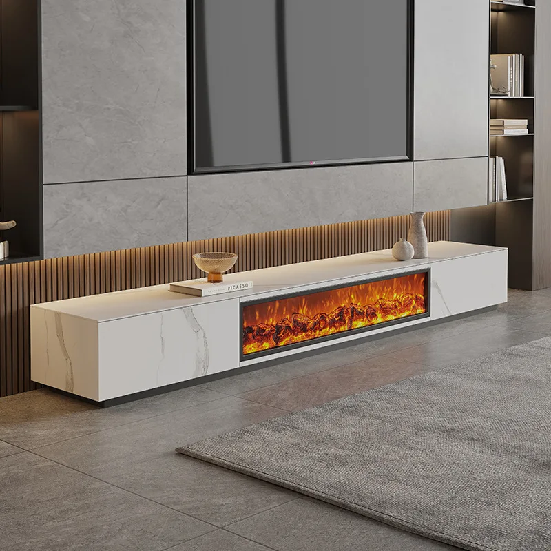 Fireplace rock panel TV cabinet recessed simulation flame electronic fireplace core fireplace firelight decorative floor counter