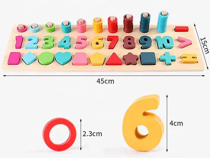 amazon montessori educational wooden number puzzle wooden count numbers math number matching board Toys