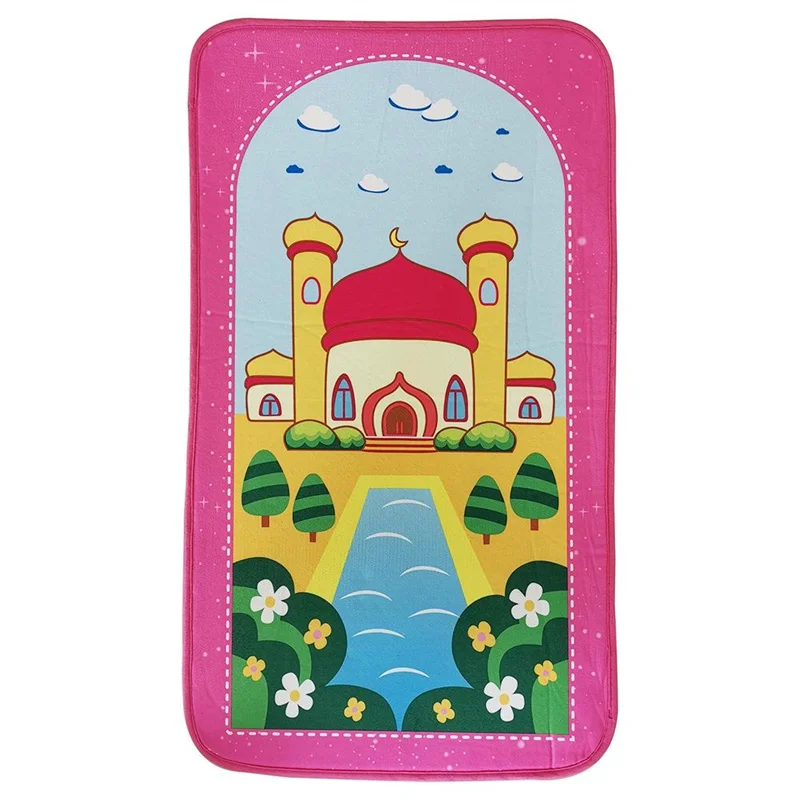 Islamic Gift Custom Design Foldable Interactive Islam Muslim Carpet Kids Educational Prayer Mat Rug for Muslim