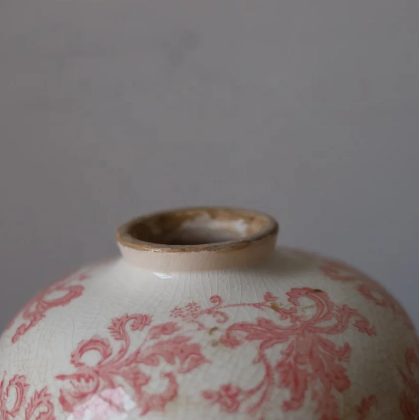 High Quality Table Pink Small Round Flower China Ceramic Vase for Hotel Home Wedding Christmas Decoration