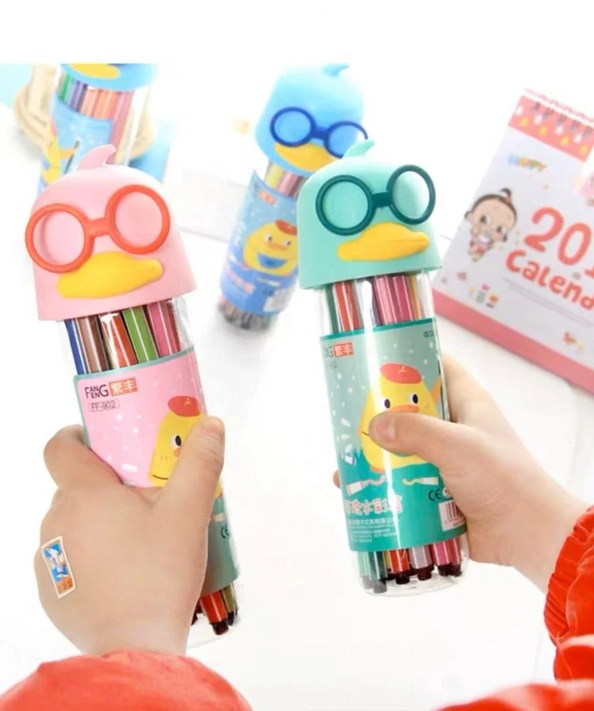 
24 colors water color pen tube package DUCK design style bright colors best price novelty 2020 