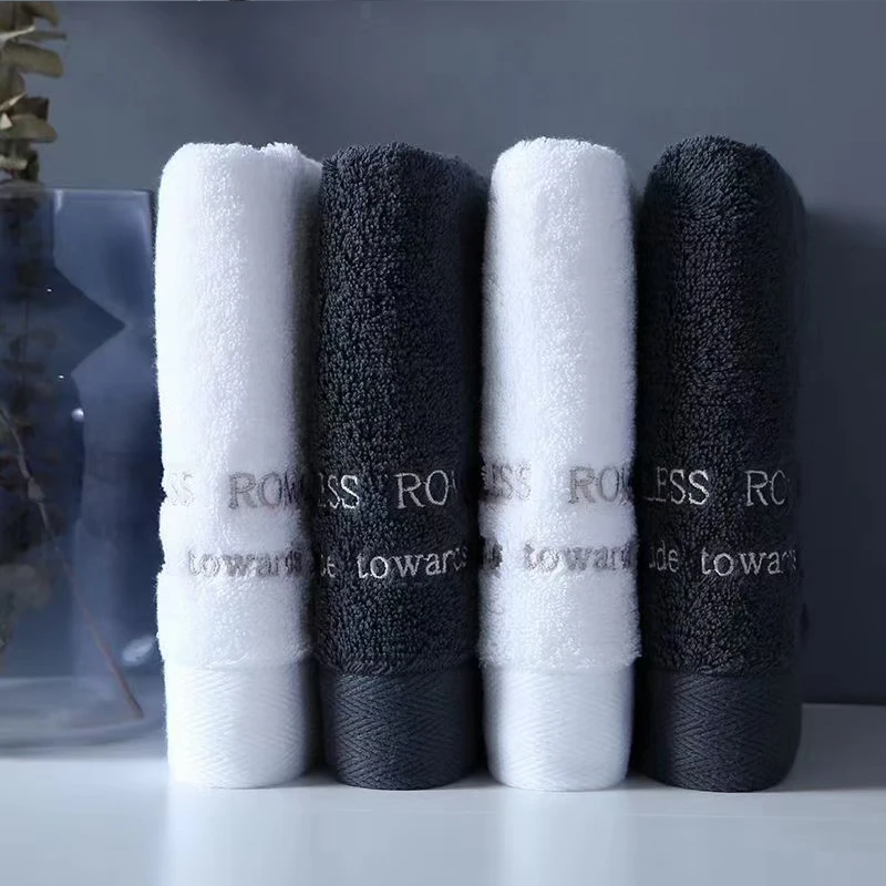 Stock white black massage spa wrap facial towels cotton soft wholesale bath linens face salon hair towel for esthetician