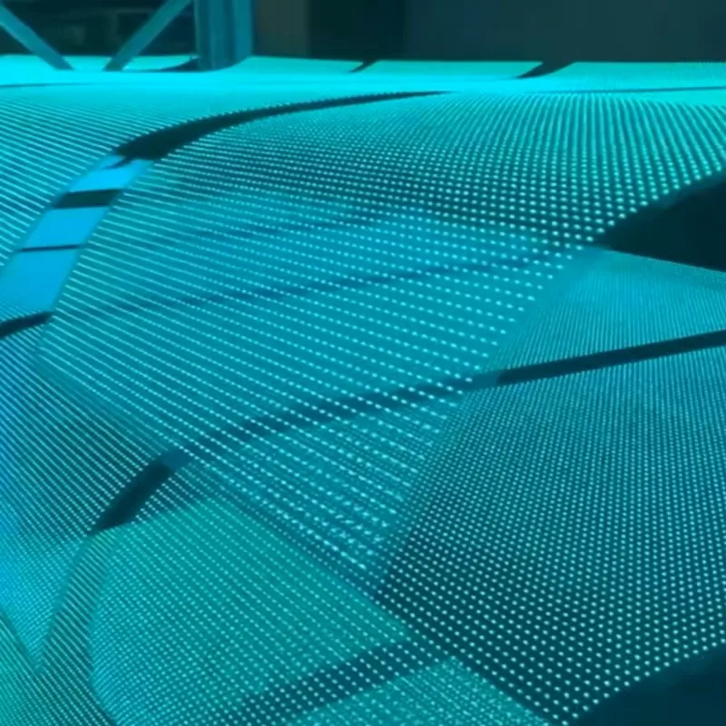 3D Светодиодная гибкая светодиодная прозрачная пленка дисплей экран P4 видеостена для рекламы на стекле